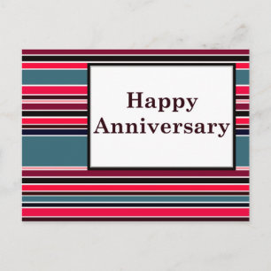 Happy Anniversary: gestreept Briefkaart