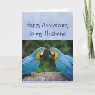 Happy Anniversary Parrot Husband Love Card Kaart