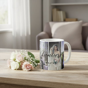 Happy Anniversary Photo Collage Mug Photo vertical