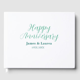 Happy anniversary wedding name date year simple mi gastenboek