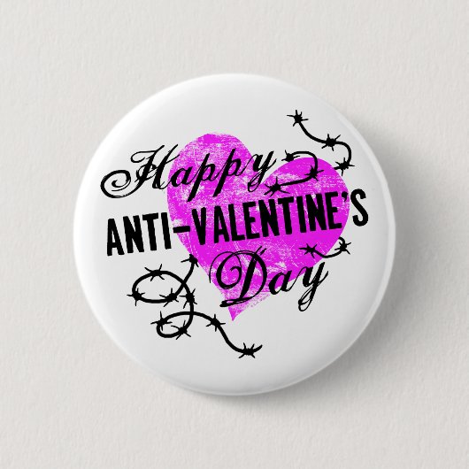 Happy Anti-Valentijnsdag Ronde Button 5,7 Cm (Voorkant)