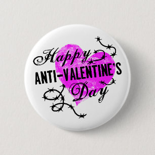 Happy Anti-Valentijnsdag Ronde Button 5,7 Cm
