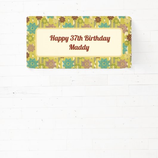 Happy Any Age Birthday Urban Floral Pattern Spandoek (Insitu)