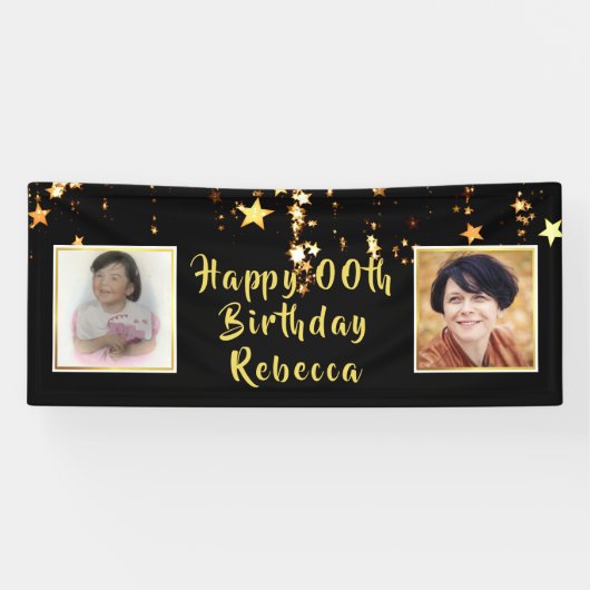 Happy ANY Birthday | Sterren | Toen & nu foto's Spandoek (Horizontaal)