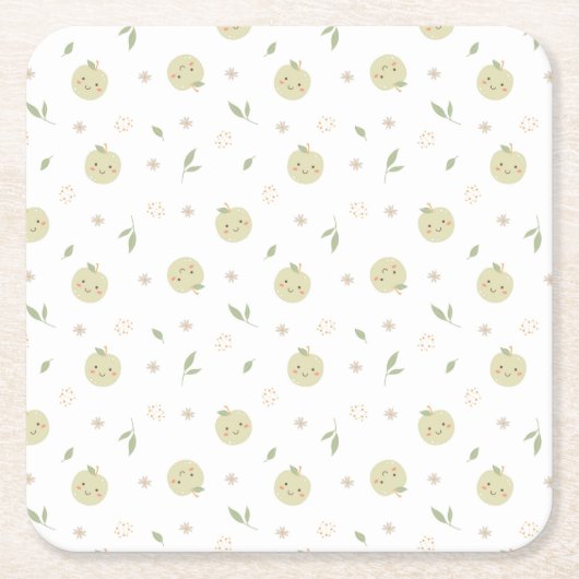 Happy Apples Pattern - Papier Onderzetter (Voorkant)