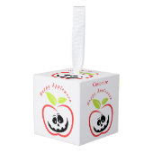 Happy Appleween Jack O'lantern Thunder_Cove Kubus Ornament (Voorkant hoekig)