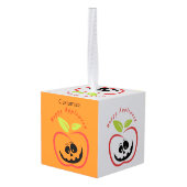 Happy Appleween Jack O'lantern Thunder_Cove Kubus Ornament (Achter hoekig)