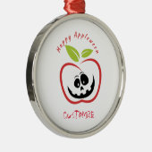 Happy Appleween Jack O'lantern Thunder_Cove Metalen Ornament (Rechts)