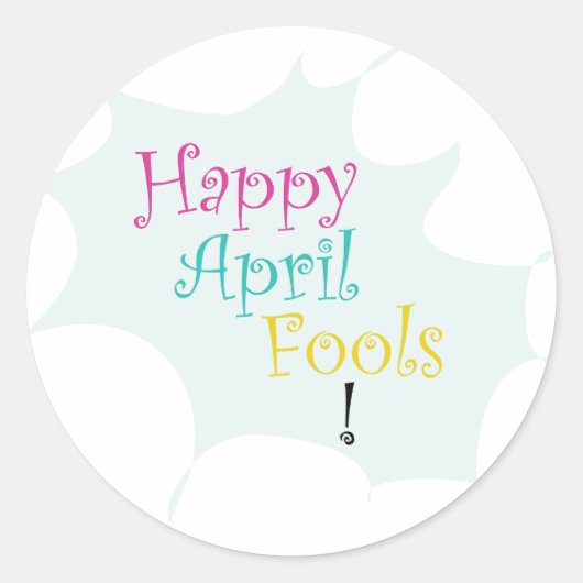 Happy April Fool's Ronde Sticker (Voorkant)