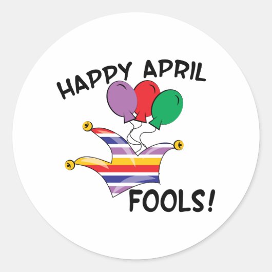 Happy April Fools Ronde Sticker (Voorkant)