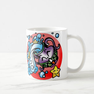 Happy Aquarius Paarse Cartoon Vase-afvalwater Koffiemok