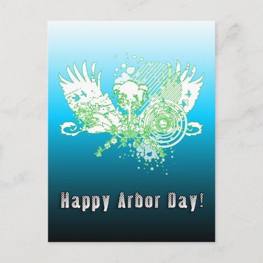 Happy Arbor Day hi-fi tree Briefkaart (Voorkant)