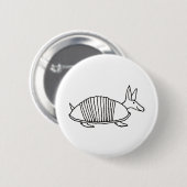 Happy Armadillo unieke whimsical line tekenkunst Ronde Button 5,7 Cm (Voorkant /achterkant)
