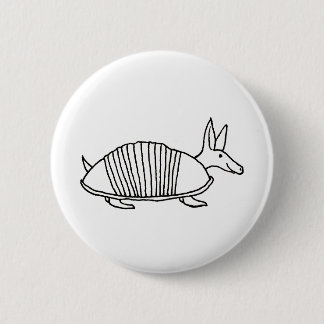 Happy Armadillo unieke whimsical line tekenkunst Ronde Button 5,7 Cm