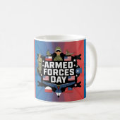 Happy Armed Forces Day Gift Koffiemok (Voorkant rechts)