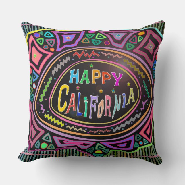 Happy Art : Coussin "Happy California" (Recto)