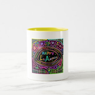 Happy Art: Happy Los Angeles Cup Tweekleurige Koffiemok