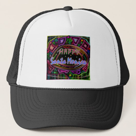 Happy Art: "Happy Santa Monica"-Pet Trucker Pet (Voorkant)