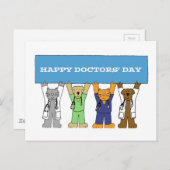 Happy Arts Day Cartoon Pets Briefkaart (Voorkant / Achterkant)