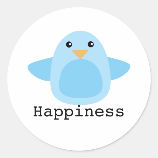 Happy as a Bluebird Ronde Sticker (Voorkant)