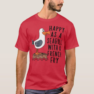 Happy as a Seagull met een Frans vuilnisvat T-shirt