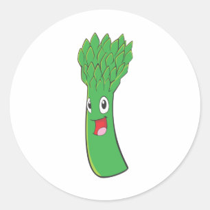 Happy Asparagus Vegetable Ronde Sticker