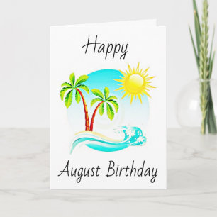 HAPPY ***AUGUSTMAAG *** NAAR BEACH LOVER KAART