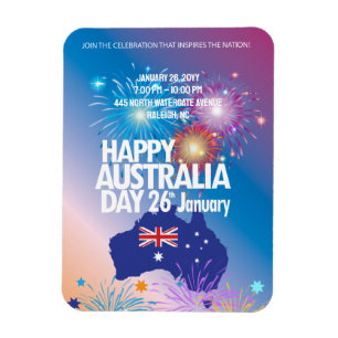 Happy Australia Day 26 January Firework Festival Magneet