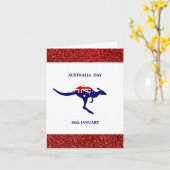 Happy Australia Day Australian Kangaroo Kaart (Gele Bloem)