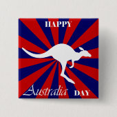 Happy Australia Day Australian Kangaroo Vierkante Button 5,1 Cm (Voorkant)