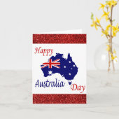 Happy Australia Day Australian Map Flag Kaart (Gele Bloem)