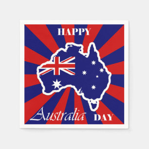 Happy Australia Day Australian Map Flag Servet