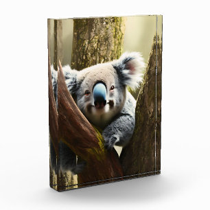 Happy Australian Koala in Tree, fotoblok