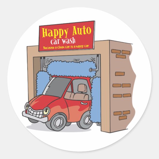 Happy Auto Car Wash Stickers (Voorkant)