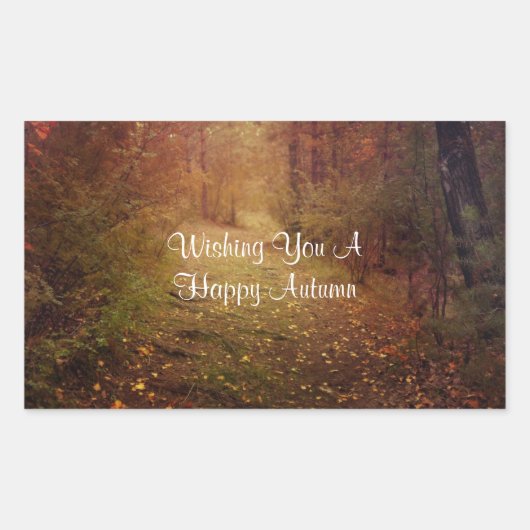 Happy Autumn Rechthoekige Sticker (Voorkant)