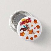 Happy Autumn Ronde Button 3,2 Cm (Voorkant /achterkant)