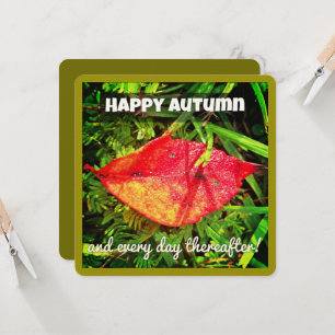 Happy Autumn wenskaarten met herfst leaf, vers Kaart