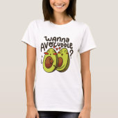 Happy Avocado Cartoon Food T-shirt (Voorkant)