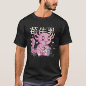 Happy Axolotl met aardbeienmelk Japan Style Ota T-shirt (Voorkant)