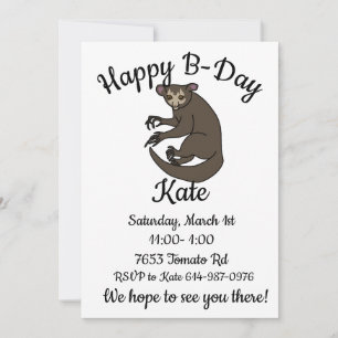 Happy B-day Aye aye Lemur Kaart
