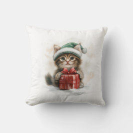 Happy Baby Cat - Maine Coon Kitten in groen Pet Kussen