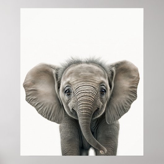 Happy Baby Elephant Nursery Oerwoud Safari Poster (Voorkant)