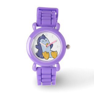 Happy Baby pinguin   achtergrondkleur kiezen Horloge