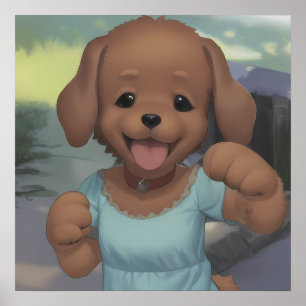 Happy baby puppy voor een hondenliefhebber poster