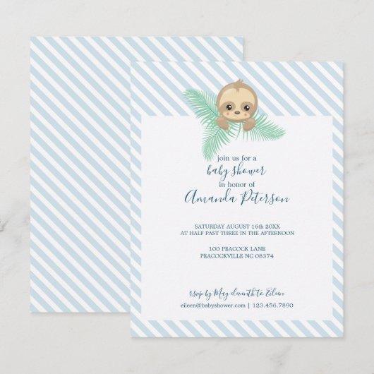 Happy Baby Sloth Baby shower Kaart (Voorkant / Achterkant)