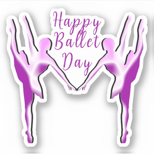 Happy Ballet Day Sticker (Voorkant)
