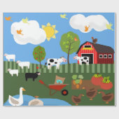 Happy Barnyard Animals (Med. & Lg. Afbeeldingen) Cadeaupapier (Vlak)