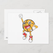 Happy Basketball Player Jumping Briefkaart (Voorkant / Achterkant)