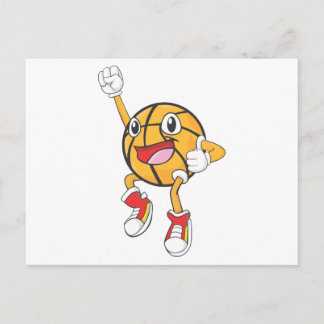 Happy Basketball Player Jumping Briefkaart