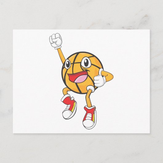 Happy Basketball Player Jumping Briefkaart (Voorkant)